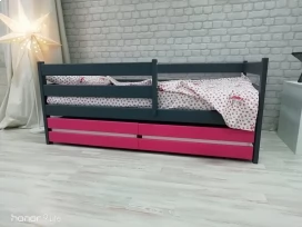 Детская кровать-манеж Сонечка графит-розовый